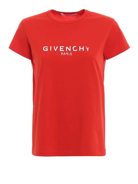 givenchy t shirt red logo|givenchy crest t shirts.